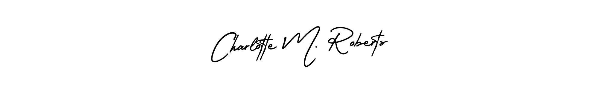Use a signature maker to create a handwritten signature online. With this signature software, you can design (AmerikaSignatureDemo-Regular) your own signature for name Charlotte M. Roberts. Charlotte M. Roberts signature style 3 images and pictures png
