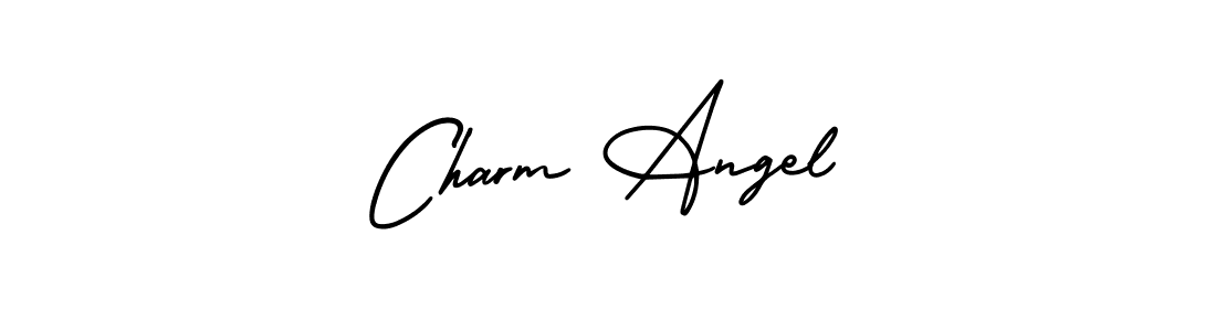 Charm Angel stylish signature style. Best Handwritten Sign (AmerikaSignatureDemo-Regular) for my name. Handwritten Signature Collection Ideas for my name Charm Angel. Charm Angel signature style 3 images and pictures png