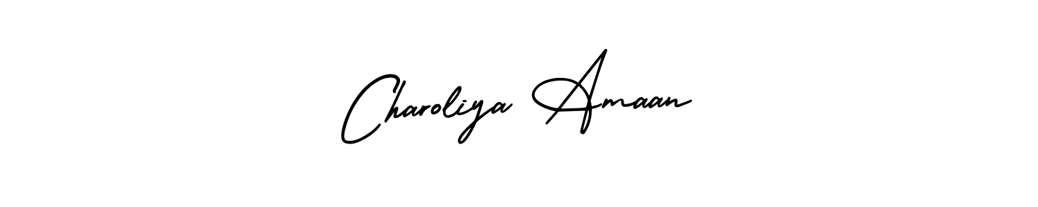 Charoliya Amaan stylish signature style. Best Handwritten Sign (AmerikaSignatureDemo-Regular) for my name. Handwritten Signature Collection Ideas for my name Charoliya Amaan. Charoliya Amaan signature style 3 images and pictures png