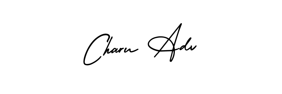 This is the best signature style for the Charu Adv name. Also you like these signature font (AmerikaSignatureDemo-Regular). Mix name signature. Charu Adv signature style 3 images and pictures png