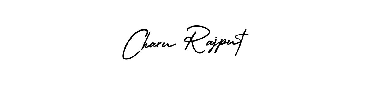 The best way (AmerikaSignatureDemo-Regular) to make a short signature is to pick only two or three words in your name. The name Charu Rajput include a total of six letters. For converting this name. Charu Rajput signature style 3 images and pictures png