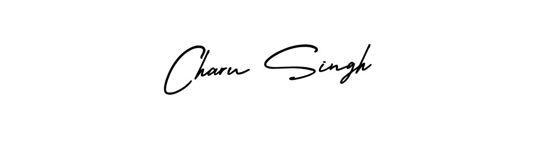 The best way (AmerikaSignatureDemo-Regular) to make a short signature is to pick only two or three words in your name. The name Charu Singh include a total of six letters. For converting this name. Charu Singh signature style 3 images and pictures png
