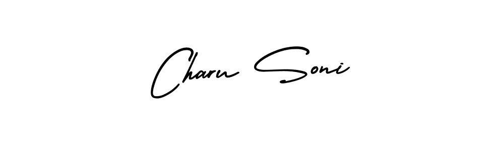 Similarly AmerikaSignatureDemo-Regular is the best handwritten signature design. Signature creator online .You can use it as an online autograph creator for name Charu Soni. Charu Soni signature style 3 images and pictures png