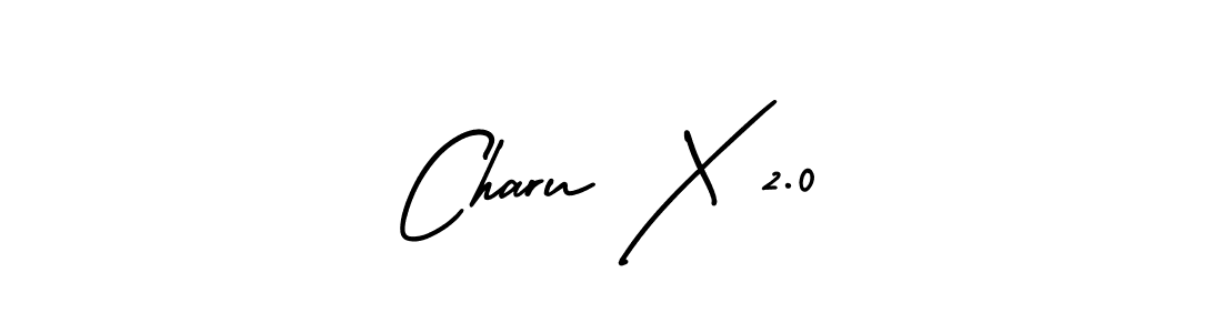 How to make Charu X 2.0 name signature. Use AmerikaSignatureDemo-Regular style for creating short signs online. This is the latest handwritten sign. Charu X 2.0 signature style 3 images and pictures png