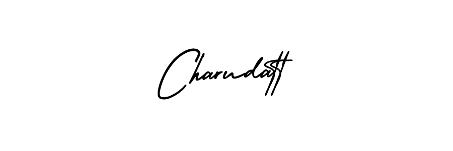 You should practise on your own different ways (AmerikaSignatureDemo-Regular) to write your name (Charudatt) in signature. don't let someone else do it for you. Charudatt signature style 3 images and pictures png