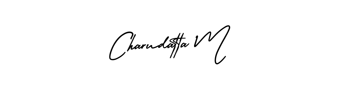 Make a beautiful signature design for name Charudatta M. With this signature (AmerikaSignatureDemo-Regular) style, you can create a handwritten signature for free. Charudatta M signature style 3 images and pictures png