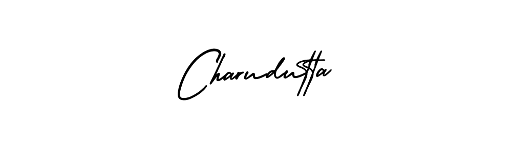 Charudutta stylish signature style. Best Handwritten Sign (AmerikaSignatureDemo-Regular) for my name. Handwritten Signature Collection Ideas for my name Charudutta. Charudutta signature style 3 images and pictures png