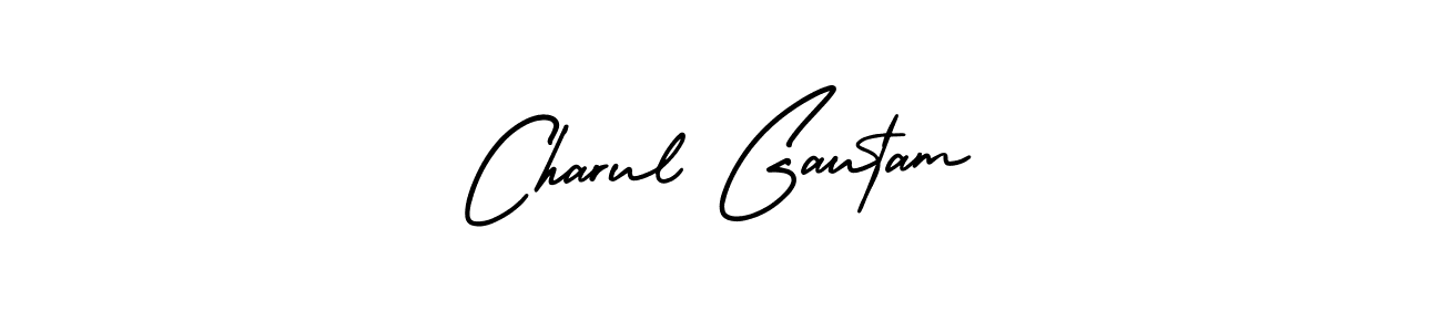 Charul Gautam stylish signature style. Best Handwritten Sign (AmerikaSignatureDemo-Regular) for my name. Handwritten Signature Collection Ideas for my name Charul Gautam. Charul Gautam signature style 3 images and pictures png