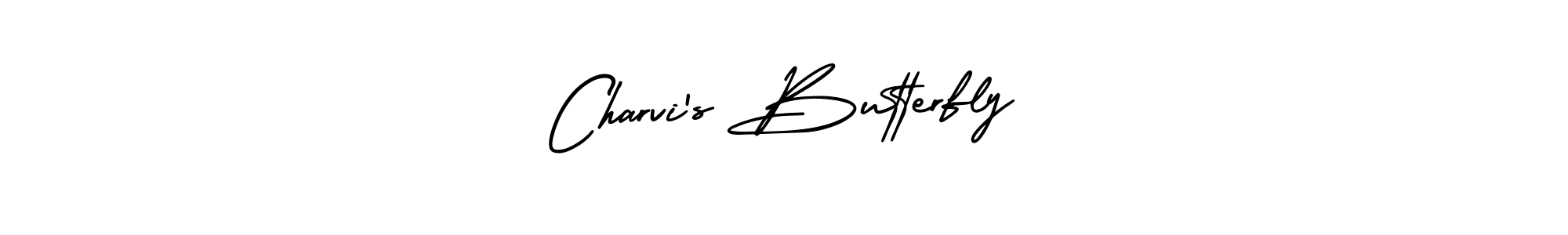 Charvi’s Butterfly stylish signature style. Best Handwritten Sign (AmerikaSignatureDemo-Regular) for my name. Handwritten Signature Collection Ideas for my name Charvi’s Butterfly. Charvi’s Butterfly signature style 3 images and pictures png