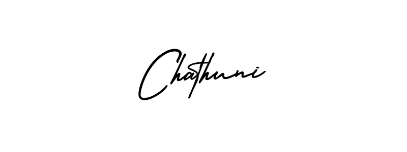 Use a signature maker to create a handwritten signature online. With this signature software, you can design (AmerikaSignatureDemo-Regular) your own signature for name Chathuni. Chathuni signature style 3 images and pictures png