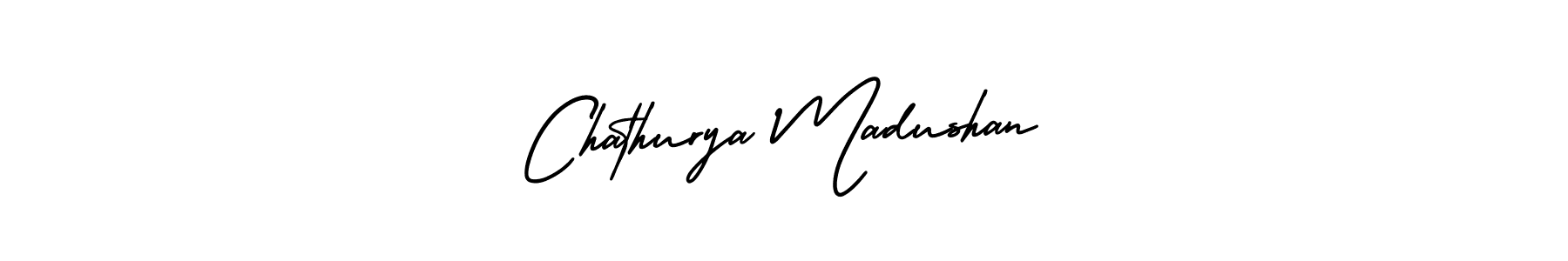 You should practise on your own different ways (AmerikaSignatureDemo-Regular) to write your name (Chathurya Madushan) in signature. don't let someone else do it for you. Chathurya Madushan signature style 3 images and pictures png