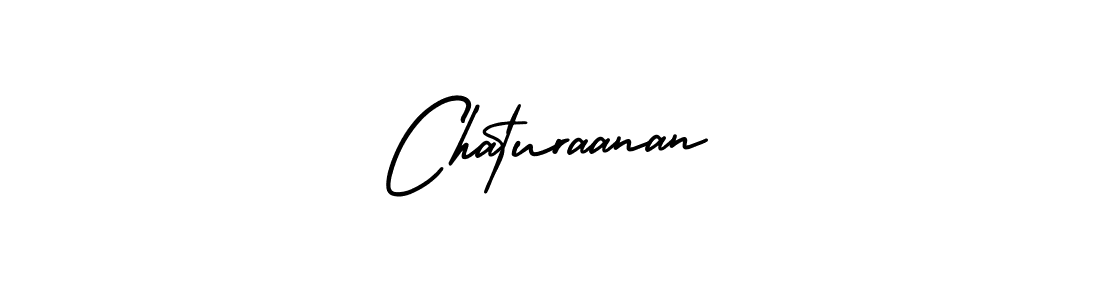 How to make Chaturaanan name signature. Use AmerikaSignatureDemo-Regular style for creating short signs online. This is the latest handwritten sign. Chaturaanan signature style 3 images and pictures png