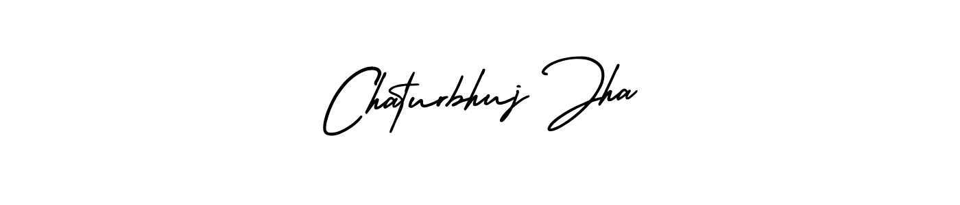 How to make Chaturbhuj Jha name signature. Use AmerikaSignatureDemo-Regular style for creating short signs online. This is the latest handwritten sign. Chaturbhuj Jha signature style 3 images and pictures png