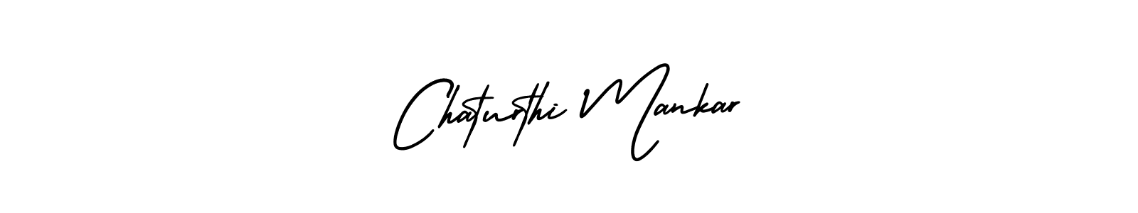 How to make Chaturthi Mankar name signature. Use AmerikaSignatureDemo-Regular style for creating short signs online. This is the latest handwritten sign. Chaturthi Mankar signature style 3 images and pictures png