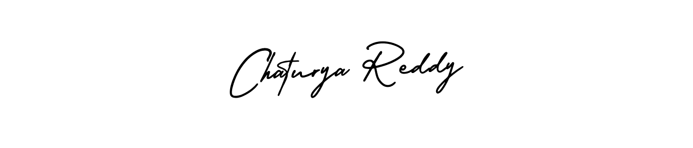 The best way (AmerikaSignatureDemo-Regular) to make a short signature is to pick only two or three words in your name. The name Chaturya Reddy include a total of six letters. For converting this name. Chaturya Reddy signature style 3 images and pictures png