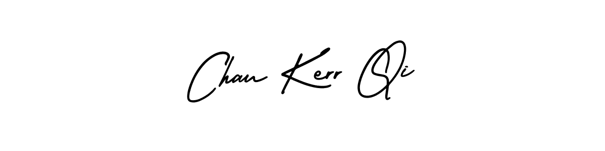 Chau Kerr Qi stylish signature style. Best Handwritten Sign (AmerikaSignatureDemo-Regular) for my name. Handwritten Signature Collection Ideas for my name Chau Kerr Qi. Chau Kerr Qi signature style 3 images and pictures png