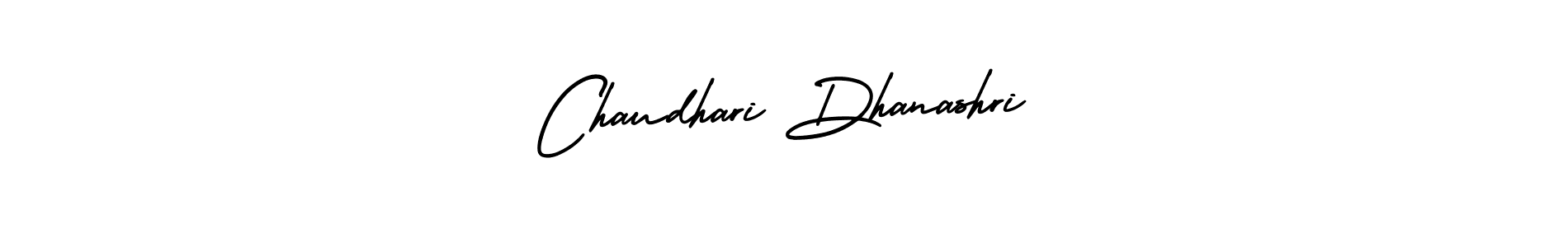 How to make Chaudhari Dhanashri name signature. Use AmerikaSignatureDemo-Regular style for creating short signs online. This is the latest handwritten sign. Chaudhari Dhanashri signature style 3 images and pictures png