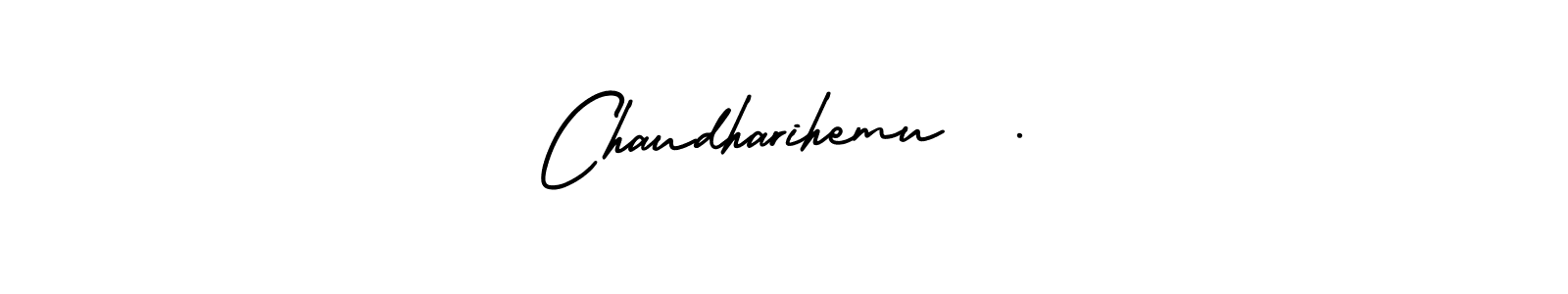 The best way (AmerikaSignatureDemo-Regular) to make a short signature is to pick only two or three words in your name. The name Chaudharihemu  . include a total of six letters. For converting this name. Chaudharihemu  . signature style 3 images and pictures png