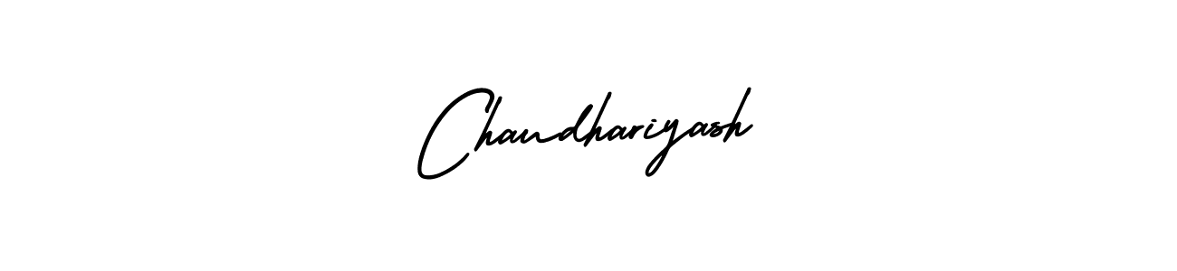 The best way (AmerikaSignatureDemo-Regular) to make a short signature is to pick only two or three words in your name. The name Chaudhariyash include a total of six letters. For converting this name. Chaudhariyash signature style 3 images and pictures png