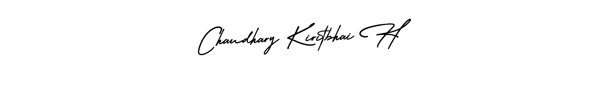 How to make Chaudhary Kiritbhai H name signature. Use AmerikaSignatureDemo-Regular style for creating short signs online. This is the latest handwritten sign. Chaudhary Kiritbhai H signature style 3 images and pictures png