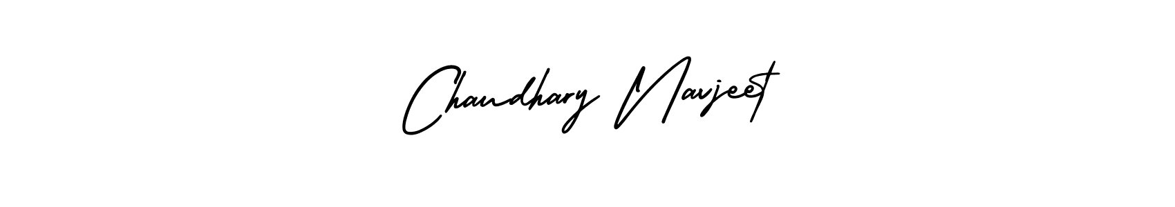 You should practise on your own different ways (AmerikaSignatureDemo-Regular) to write your name (Chaudhary Navjeet) in signature. don't let someone else do it for you. Chaudhary Navjeet signature style 3 images and pictures png