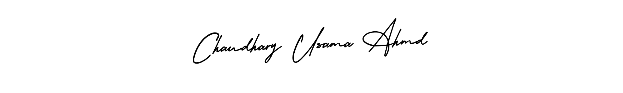 Also You can easily find your signature by using the search form. We will create Chaudhary Usama Ahmd name handwritten signature images for you free of cost using AmerikaSignatureDemo-Regular sign style. Chaudhary Usama Ahmd signature style 3 images and pictures png