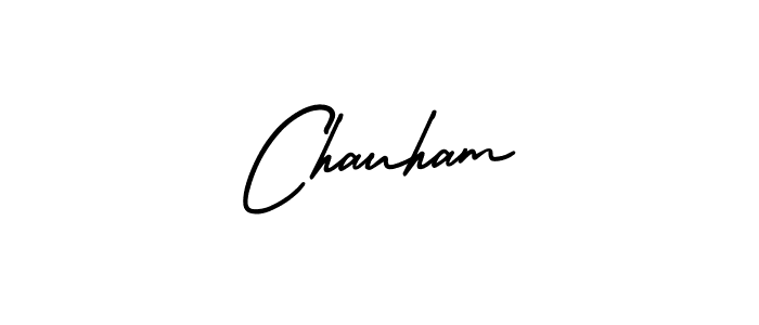Chauham stylish signature style. Best Handwritten Sign (AmerikaSignatureDemo-Regular) for my name. Handwritten Signature Collection Ideas for my name Chauham. Chauham signature style 3 images and pictures png