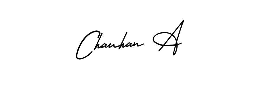 How to make Chauhan A name signature. Use AmerikaSignatureDemo-Regular style for creating short signs online. This is the latest handwritten sign. Chauhan A signature style 3 images and pictures png