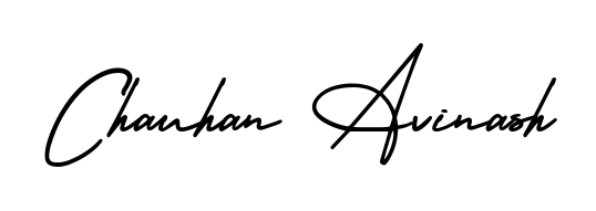 Create a personalized artistic stamp with Chauhan Avinash in AmerikaSignatureDemo-Regular font. Perfect for visual artists, designers, and influencers. Chauhan Avinash signature style 3 images and pictures png