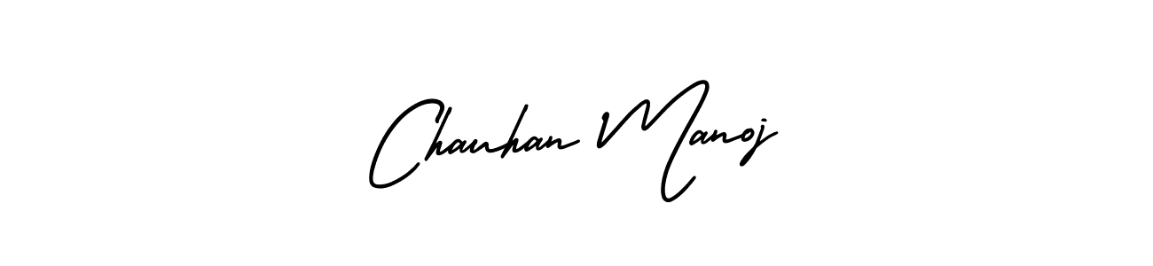 The best way (AmerikaSignatureDemo-Regular) to make a short signature is to pick only two or three words in your name. The name Chauhan Manoj include a total of six letters. For converting this name. Chauhan Manoj signature style 3 images and pictures png