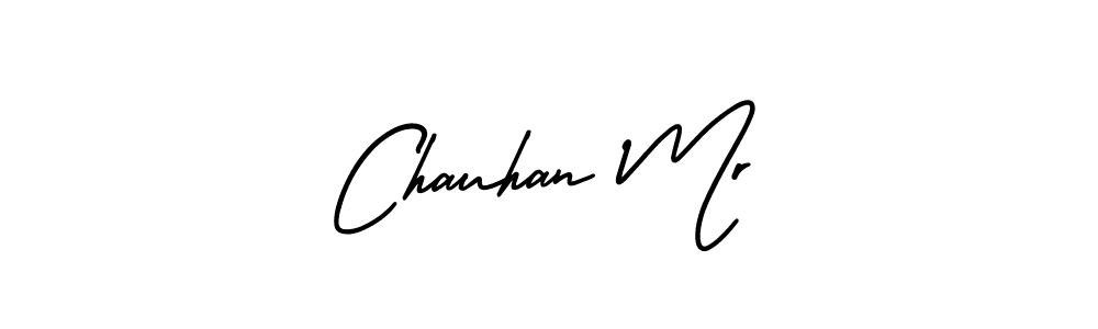 How to make Chauhan Mr name signature. Use AmerikaSignatureDemo-Regular style for creating short signs online. This is the latest handwritten sign. Chauhan Mr signature style 3 images and pictures png