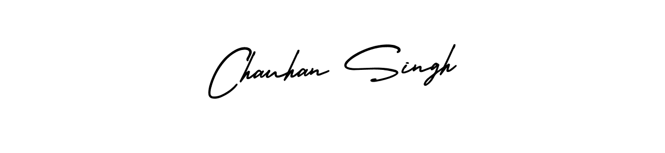 You should practise on your own different ways (AmerikaSignatureDemo-Regular) to write your name (Chauhan Singh) in signature. don't let someone else do it for you. Chauhan Singh signature style 3 images and pictures png