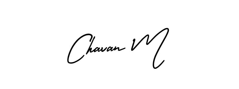 Chavan M stylish signature style. Best Handwritten Sign (AmerikaSignatureDemo-Regular) for my name. Handwritten Signature Collection Ideas for my name Chavan M. Chavan M signature style 3 images and pictures png