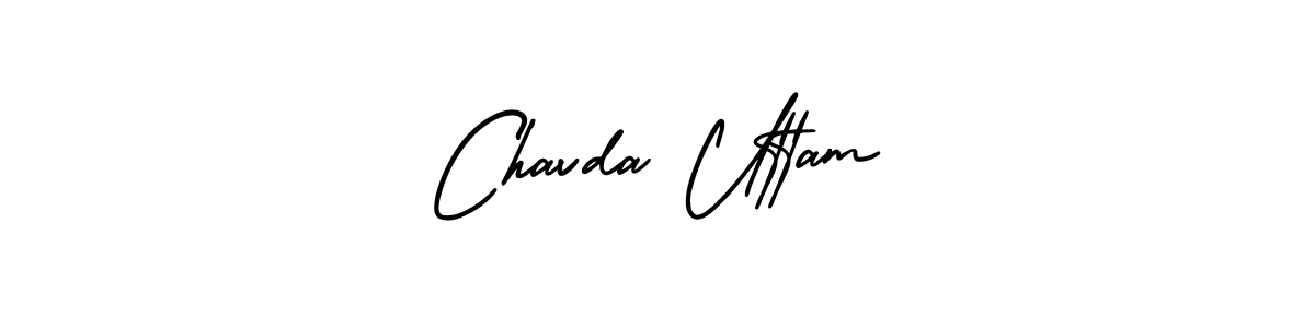 Make a beautiful signature design for name Chavda Uttam. With this signature (AmerikaSignatureDemo-Regular) style, you can create a handwritten signature for free. Chavda Uttam signature style 3 images and pictures png