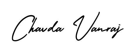 Create a personalized artistic stamp with Chavda Vanraj in AmerikaSignatureDemo-Regular font. Perfect for visual artists, designers, and influencers. Chavda Vanraj signature style 3 images and pictures png