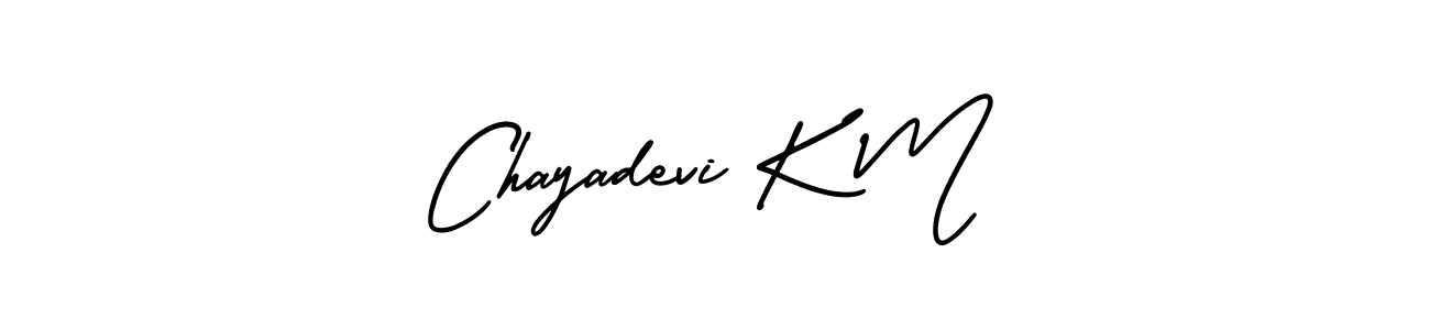 How to make Chayadevi K M signature? AmerikaSignatureDemo-Regular is a professional autograph style. Create handwritten signature for Chayadevi K M name. Chayadevi K M signature style 3 images and pictures png