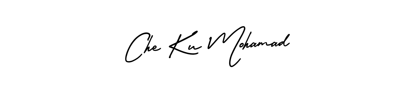 if you are searching for the best signature style for your name Che Ku Mohamad. so please give up your signature search. here we have designed multiple signature styles  using AmerikaSignatureDemo-Regular. Che Ku Mohamad signature style 3 images and pictures png