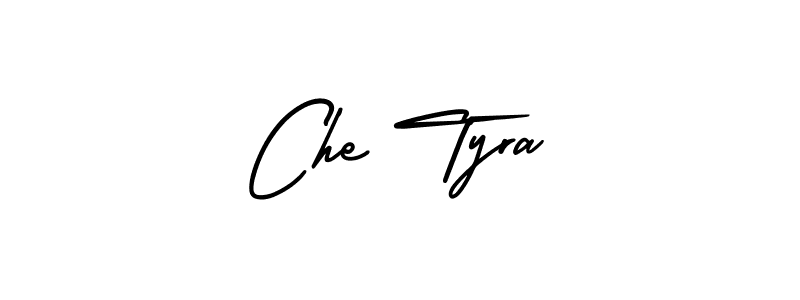 How to make Che Tyra name signature. Use AmerikaSignatureDemo-Regular style for creating short signs online. This is the latest handwritten sign. Che Tyra signature style 3 images and pictures png