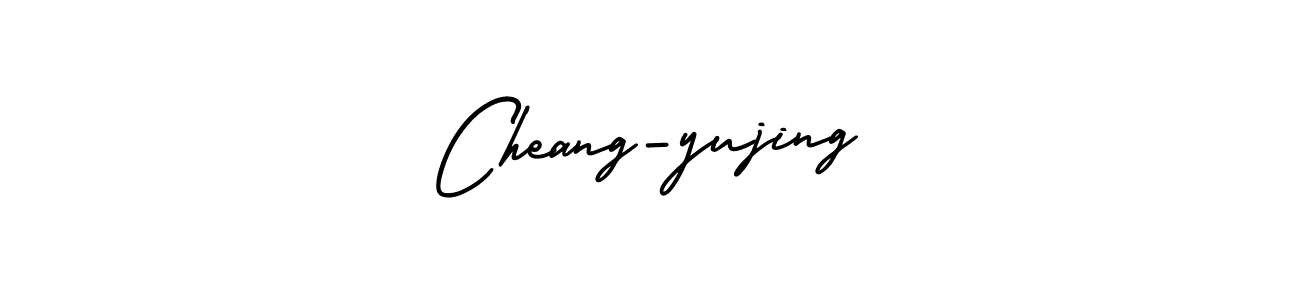 This is the best signature style for the Cheang-yujing name. Also you like these signature font (AmerikaSignatureDemo-Regular). Mix name signature. Cheang-yujing signature style 3 images and pictures png