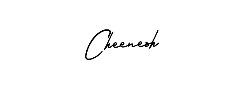 How to make Cheenesh name signature. Use AmerikaSignatureDemo-Regular style for creating short signs online. This is the latest handwritten sign. Cheenesh signature style 3 images and pictures png