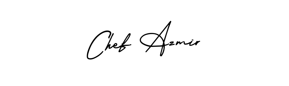 The best way (AmerikaSignatureDemo-Regular) to make a short signature is to pick only two or three words in your name. The name Chef Azmir include a total of six letters. For converting this name. Chef Azmir signature style 3 images and pictures png