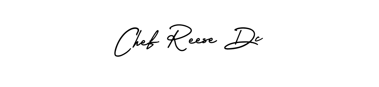 The best way (AmerikaSignatureDemo-Regular) to make a short signature is to pick only two or three words in your name. The name Chef Reese Dc include a total of six letters. For converting this name. Chef Reese Dc signature style 3 images and pictures png