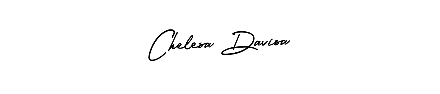 The best way (AmerikaSignatureDemo-Regular) to make a short signature is to pick only two or three words in your name. The name Chelesa Davisa include a total of six letters. For converting this name. Chelesa Davisa signature style 3 images and pictures png