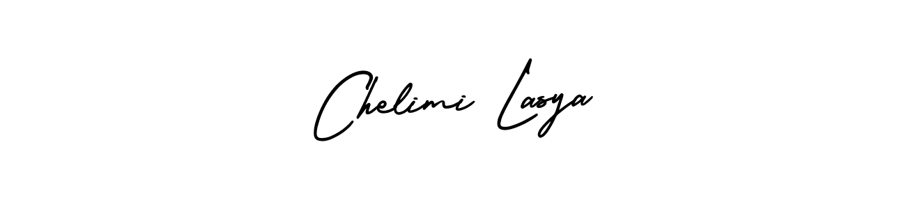 This is the best signature style for the Chelimi Lasya name. Also you like these signature font (AmerikaSignatureDemo-Regular). Mix name signature. Chelimi Lasya signature style 3 images and pictures png