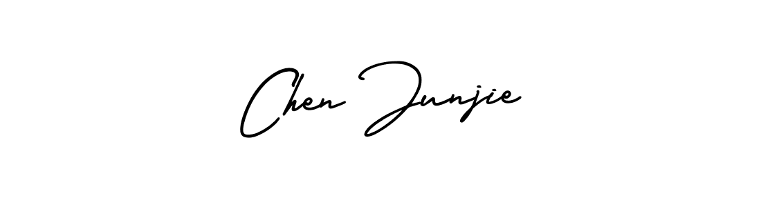 Chen Junjie stylish signature style. Best Handwritten Sign (AmerikaSignatureDemo-Regular) for my name. Handwritten Signature Collection Ideas for my name Chen Junjie. Chen Junjie signature style 3 images and pictures png