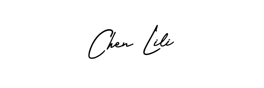 You should practise on your own different ways (AmerikaSignatureDemo-Regular) to write your name (Chen Lili) in signature. don't let someone else do it for you. Chen Lili signature style 3 images and pictures png