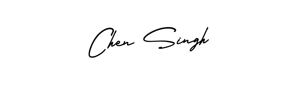 The best way (AmerikaSignatureDemo-Regular) to make a short signature is to pick only two or three words in your name. The name Chen Singh include a total of six letters. For converting this name. Chen Singh signature style 3 images and pictures png