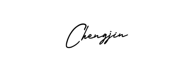 The best way (AmerikaSignatureDemo-Regular) to make a short signature is to pick only two or three words in your name. The name Chengjin include a total of six letters. For converting this name. Chengjin signature style 3 images and pictures png