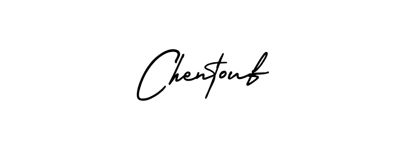 How to make Chentouf name signature. Use AmerikaSignatureDemo-Regular style for creating short signs online. This is the latest handwritten sign. Chentouf signature style 3 images and pictures png