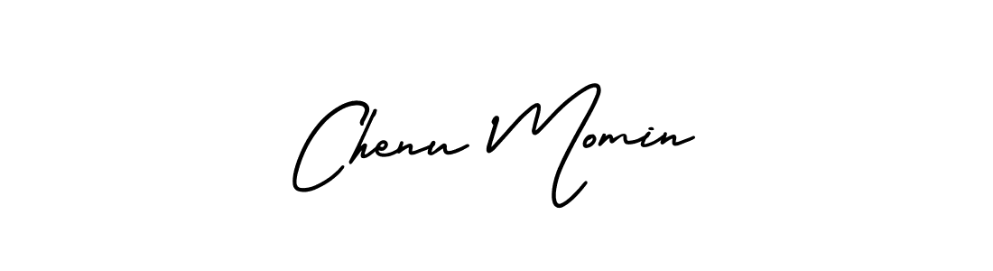 You should practise on your own different ways (AmerikaSignatureDemo-Regular) to write your name (Chenu Momin) in signature. don't let someone else do it for you. Chenu Momin signature style 3 images and pictures png